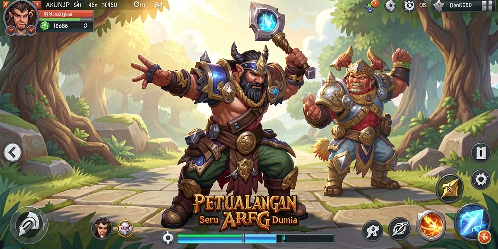 Tangkapan layar dari gameplay ARPG yang mendebarkan di AKUNJP.