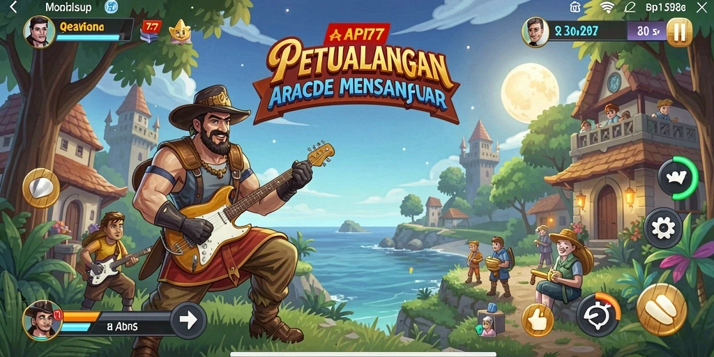 Tampilan gameplay seru dari API77 dalam mode Arcade.