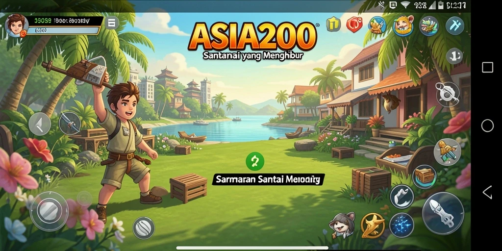 Tangkapan layar menampilkan gameplay santai dan seru ASIA200.