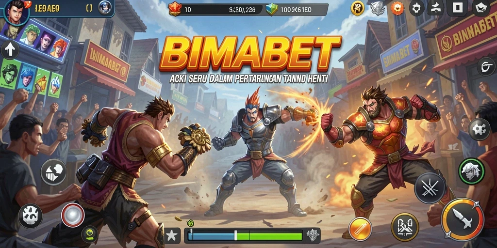 Tampilan gameplay BIMABET dengan aksi pertarungan yang intens.