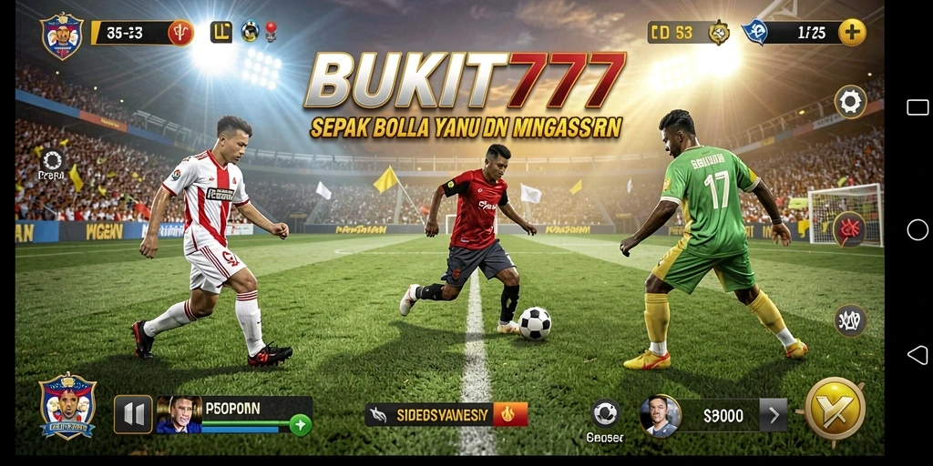 Tangkapan layar gameplay BUKIT777 yang menampilkan aksi mendebarkan di lapangan.
