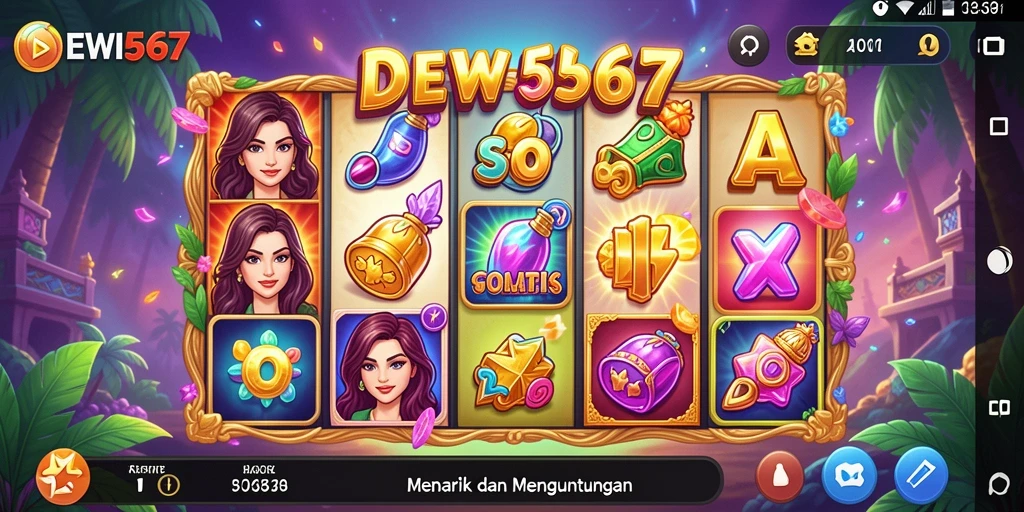 Screenshot gameplay DEWI567 yang menampilkan mesin slot yang menarik.