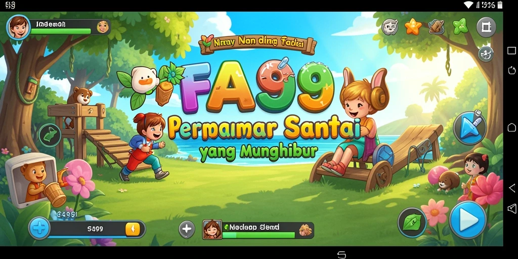 Tampilan gameplay FA99 yang menghibur dan penuh warna.