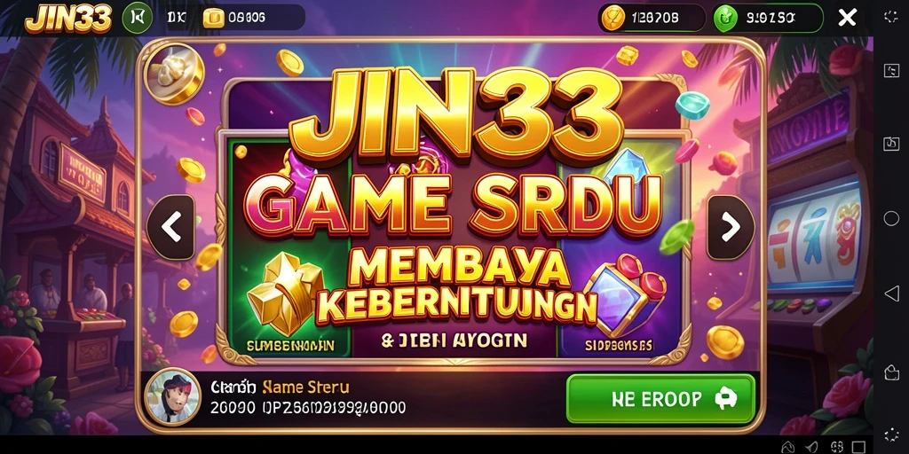 Tampilan gameplay Slot JIN33 yang penuh warna dan seru.