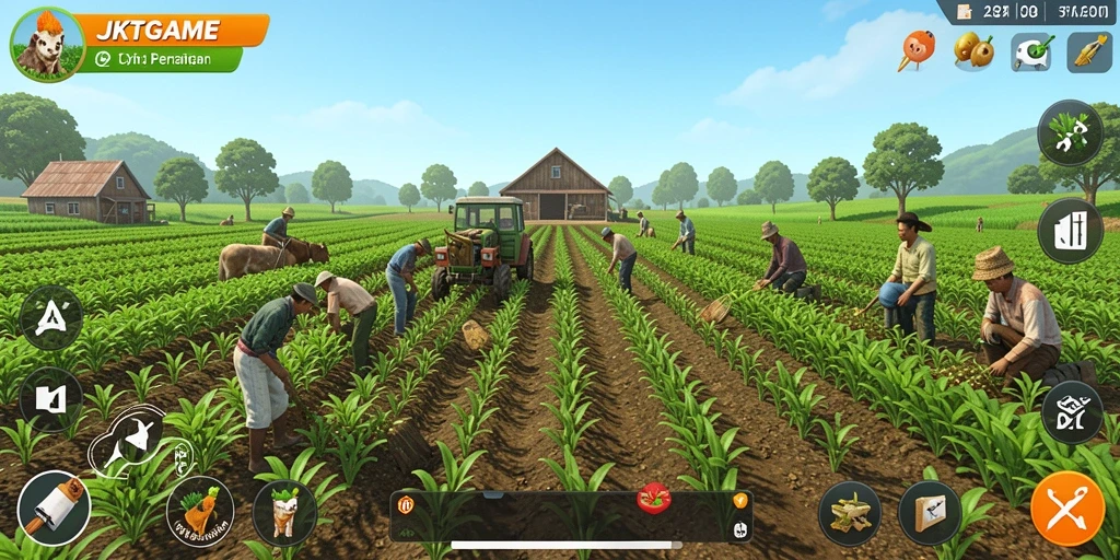 Screenshot JKTGAME menampilkan pengalaman bertani yang seru dan menarik.