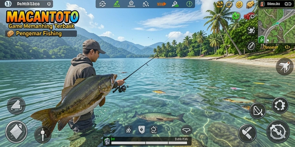 Screenshot gameplay MACANTOTO menampilkan pengalaman memancing yang seru dan realistis.