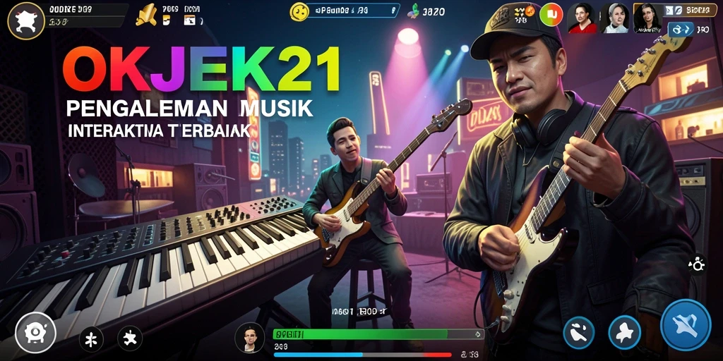 Gameplay interaktif yang menarik dalam OKJEK21 dengan berbagai lagu.