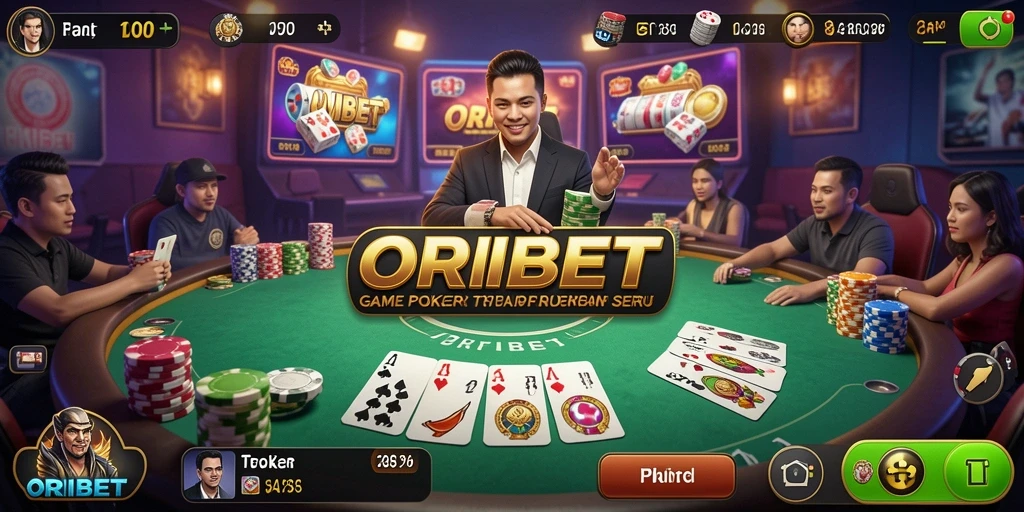 Gameplay ORIBET yang seru dan mendebarkan dalam game Poker.
