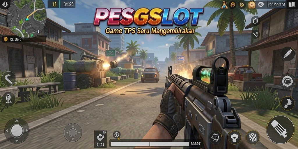 Screenshot menunjukkan aksi seru dalam game TPS PESGSLOT.