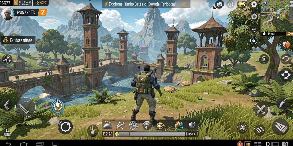 Tangkapan layar menunjukkan dunia terbuka PSG77 yang menakjubkan dan gameplay yang seru.