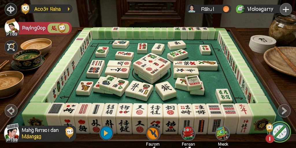 Screenshot PT89 menunjukkan gameplay Mahjong yang mendebarkan dan interaktif.