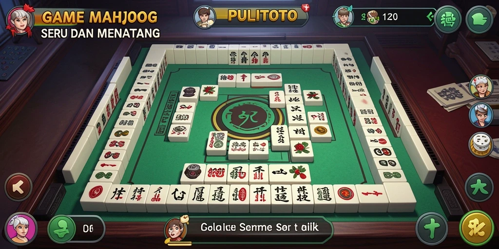 Tangkapan layar utama PULITOTO menampilkan gameplay Mahjong yang seru dan berwarna.