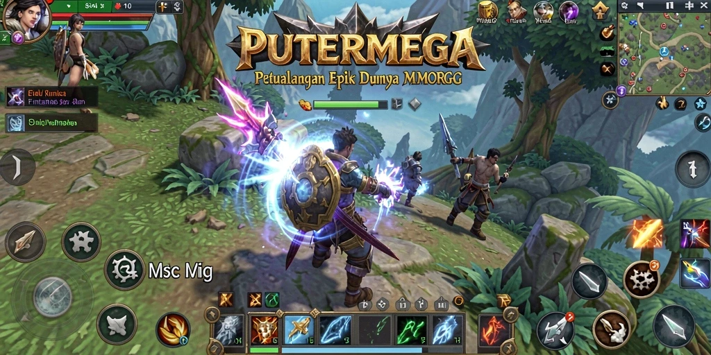 Tampilan gameplay PUTERMEGA yang epik dan menegangkan di dunia MMORPG.