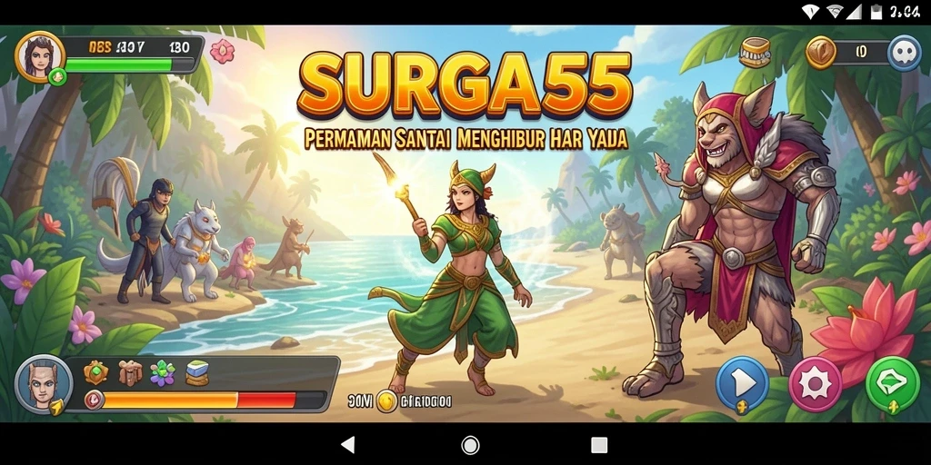 Tampilan gameplay SURGA55 menunjukkan aktivitas menyenangkan dan tantangan menarik.