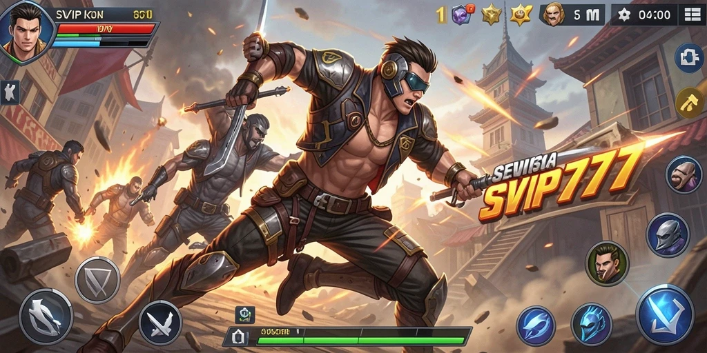 Tampilan seru dari gameplay SVIP777 saat pertempuran berlangsung.