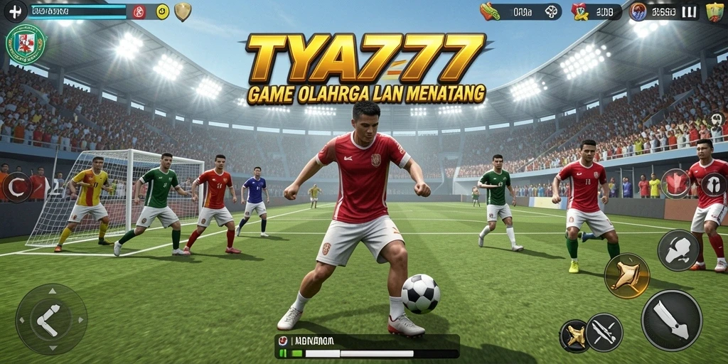 Screenshot utama TYA777 menampilkan aksi seru dalam pertandingan olahraga.
